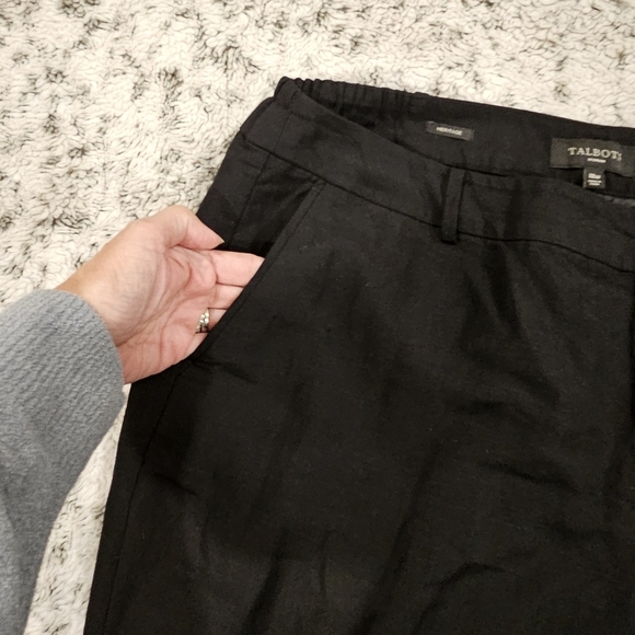 Talbots SZ 18W Black Linen Blend Heritage Flat Front Straight Leg Lined Pants - Picture 6 of 13